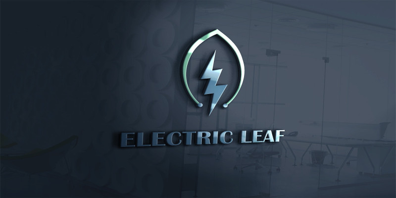 Electric Leaf Logo Template For Electronic Shop