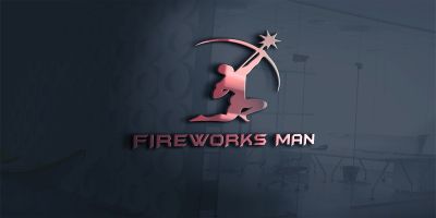 Fireworks Man Logo Template For Fireworks