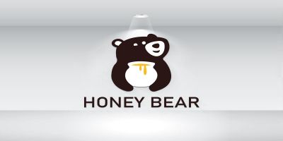 Honey Bear Logo Template For Honey And Sweet Shops