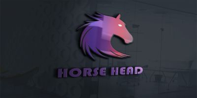 Horse Head Logo Template Gradient Color