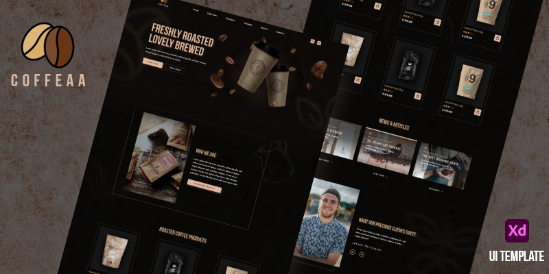 Coffeaa UI Template - UI Adobe XD