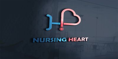 Nursing Heart Logo Template For Nurse And Doctors