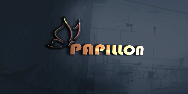 Papillon Logo Template With The Butterfly Outline