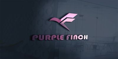Purple Finch Logo Template With A Bird Shape
