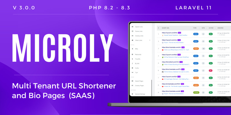 Microly - Multi Tenant URL Shortener SaaS