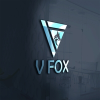 V Fox Logo Template With A Fox Head