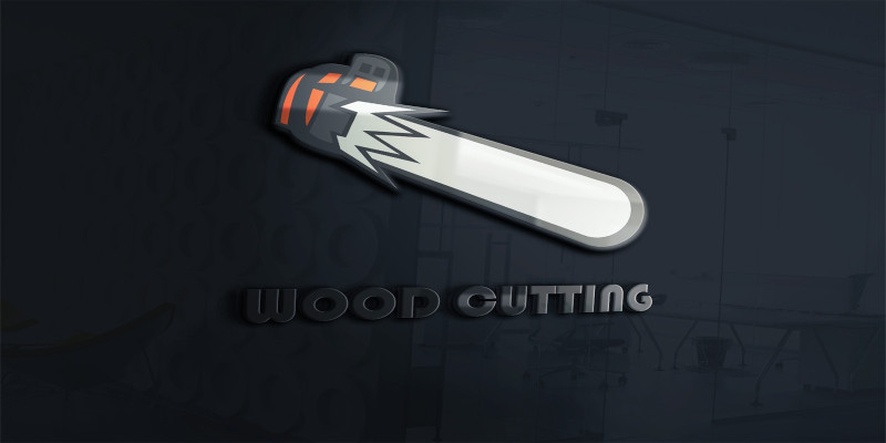 Wood Cutting Electric Saw Logo Template For Woods