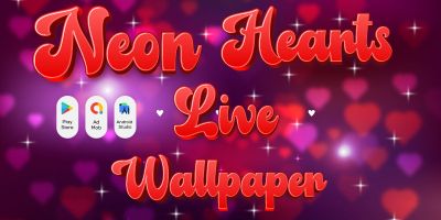 Neon Hearts Live Wallpaper - Android