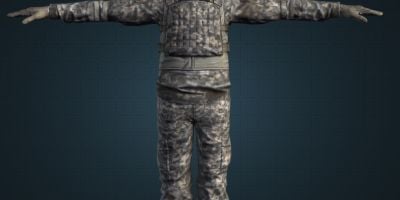 3D Gaming  Male Character Army Soldier Low Poly