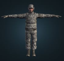 3D Gaming  Male Character Army Soldier Low Poly Screenshot 1
