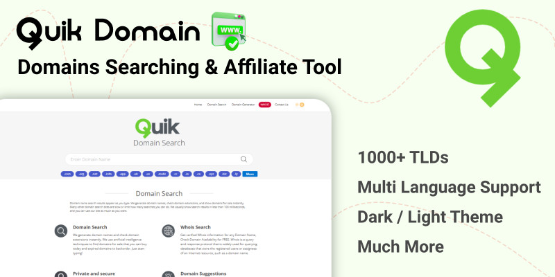 QuikDomain - Domain Searching And Affiliate Tool