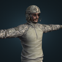 3D Gaming Character Male Army Soldier Animated