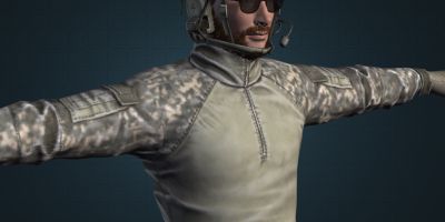 3D Gaming Character Male Army Soldier Animated