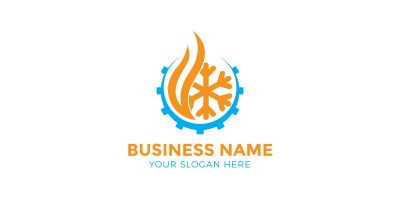 Heating And Cooling Logo Design Vector 