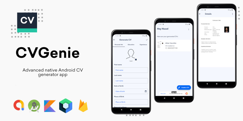 CVGenie - Advanced Native Android CV Generator App