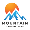 Mountain and Sun Pro Logo Template