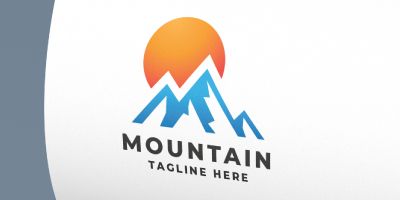 Mountain and Sun Pro Logo Template
