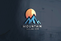 Mountain and Sun Pro Logo Template Screenshot 1