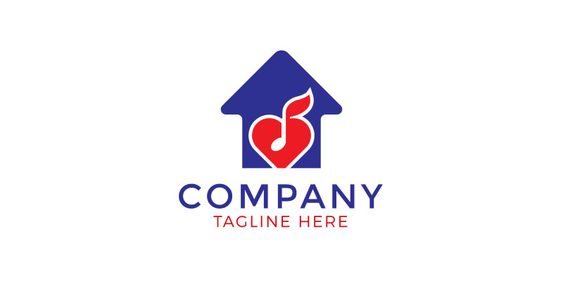 Creative Love Home Logo Template