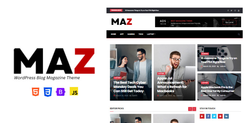 Maz  Blog Wordpress Theme 