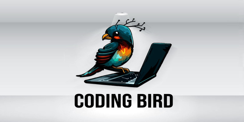 Coding Bird Logo Template For Programming