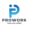 Pro Work Letter P Pro Logo Template