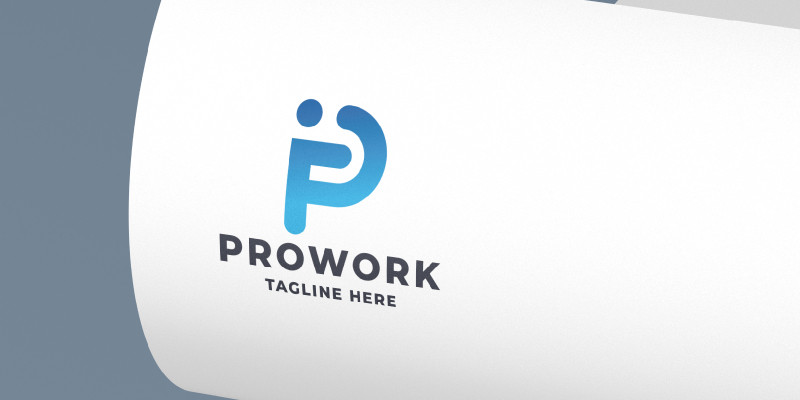 Pro Work Letter P Pro Logo Template