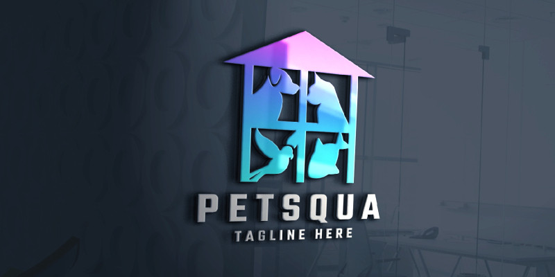 Pet Shop Square Logo Template