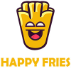 Happy Fries Box Logo Template Funny Design