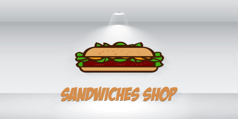 Sandwiches Shop Fast Food Logo Template