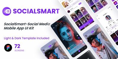 SocialSmart - Social Media Mobile App UI Kit Figma
