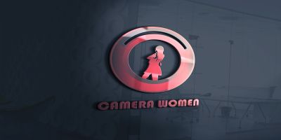 Camera Women Photography Logo Template Vector File