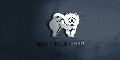 Dog On Board Logo Template Can Be Used As A Sticke