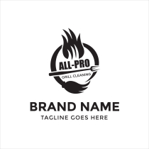 Grill  Cleaning Logo Template Screenshot 1