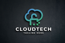 Cloud Tech Pro Logo Template Screenshot 1