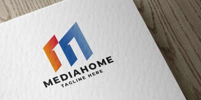 Media Home Letter M Pro Logo Template