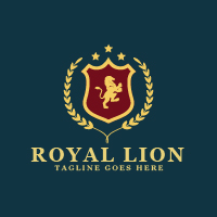 Royal  Heraldry Lion Logo Design 
