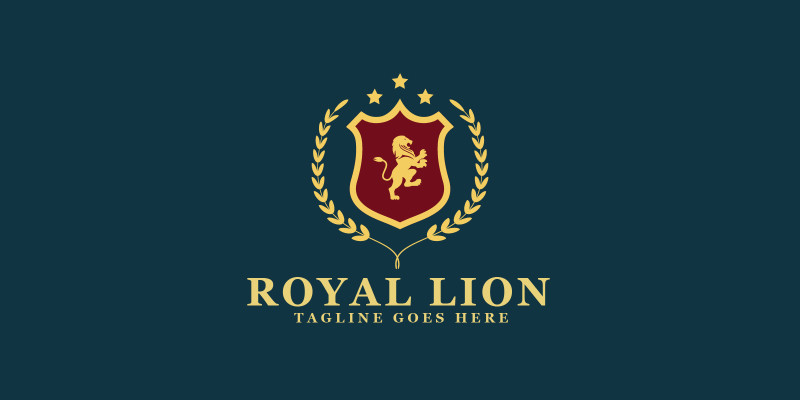 Royal  Heraldry Lion Logo Design 