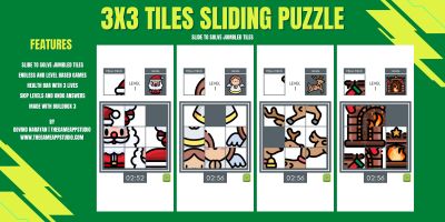 9 Tiles - Sliding Puzzle Game Buildbox 3D Template