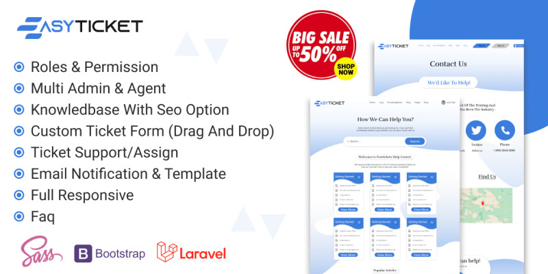 Easy Ticket - Support Ticket System With Website