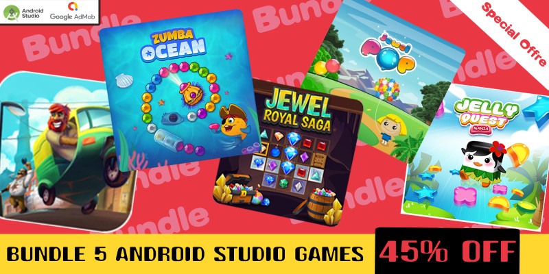 Bundle 5 Android Studio Games with AdMob Ads