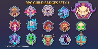 15 RPG Guild game Badges