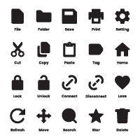 200 Standard User Interface Icons