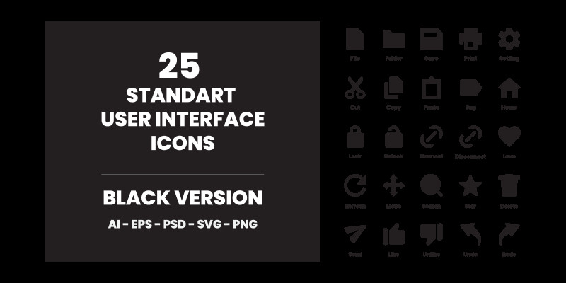 200 Standard User Interface Icons
