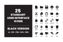 200 Standard User Interface Icons Screenshot 1