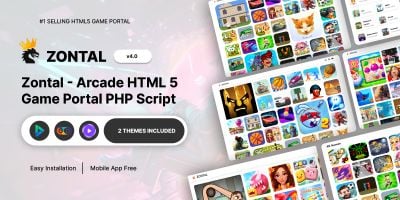 Zontal Arcade HTML 5 Game Portal PHP Script