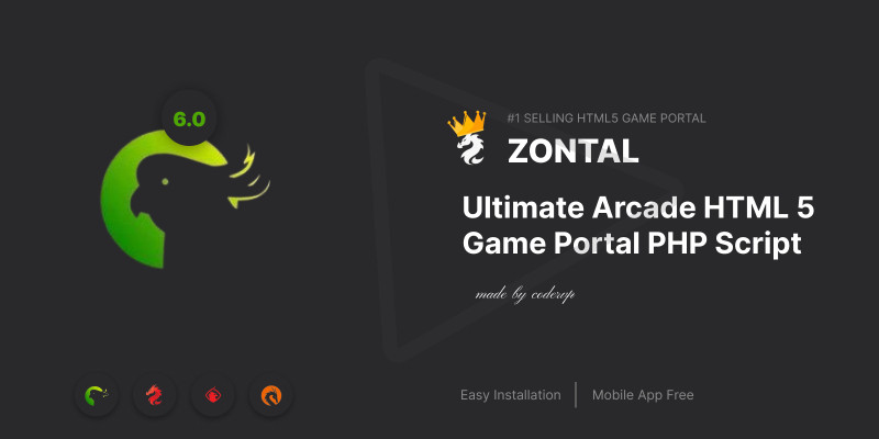 Zontal Arcade HTML 5 Game Portal PHP Script