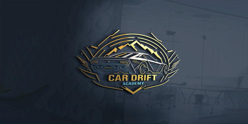 Car Drift Academy Logo Template Vector File