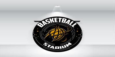 Basketball Stadium Logo Template Vector File
