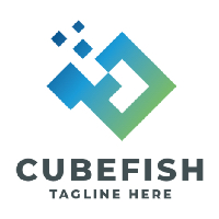 Cube Fish Pro Logo Template